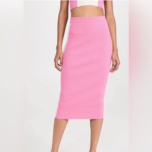 NWT Victor Glemaud Knit Pencil Skirt in Pink White in size Small